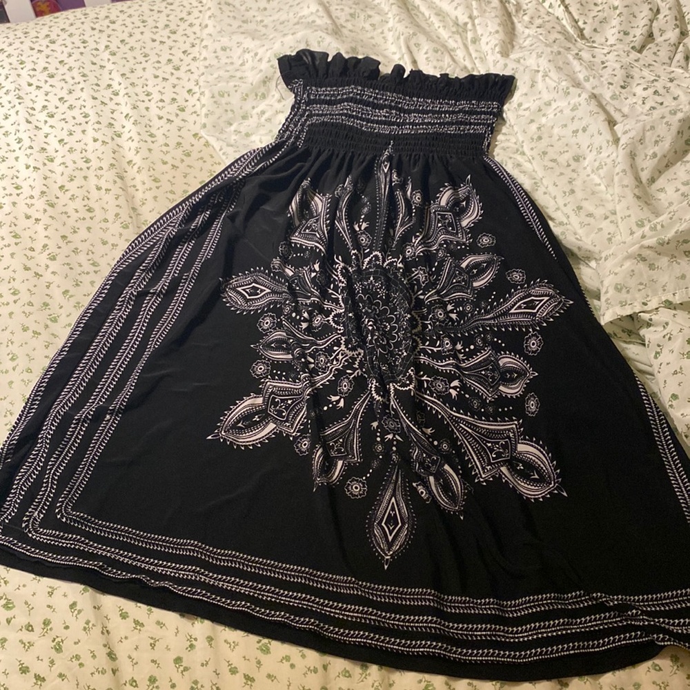 y2k tube top pattern dress